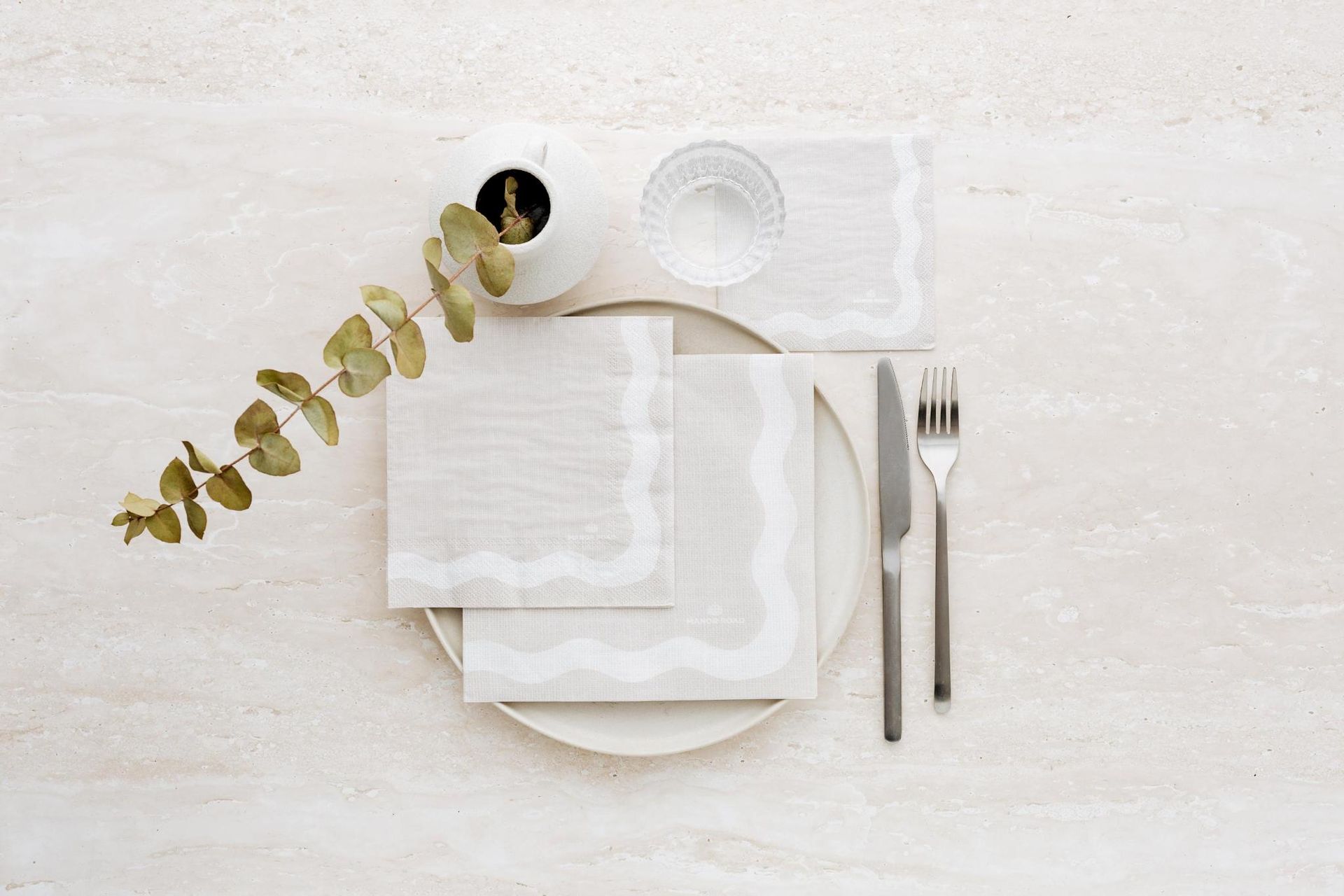 Linen Wave Beige Napkins – Cocktail