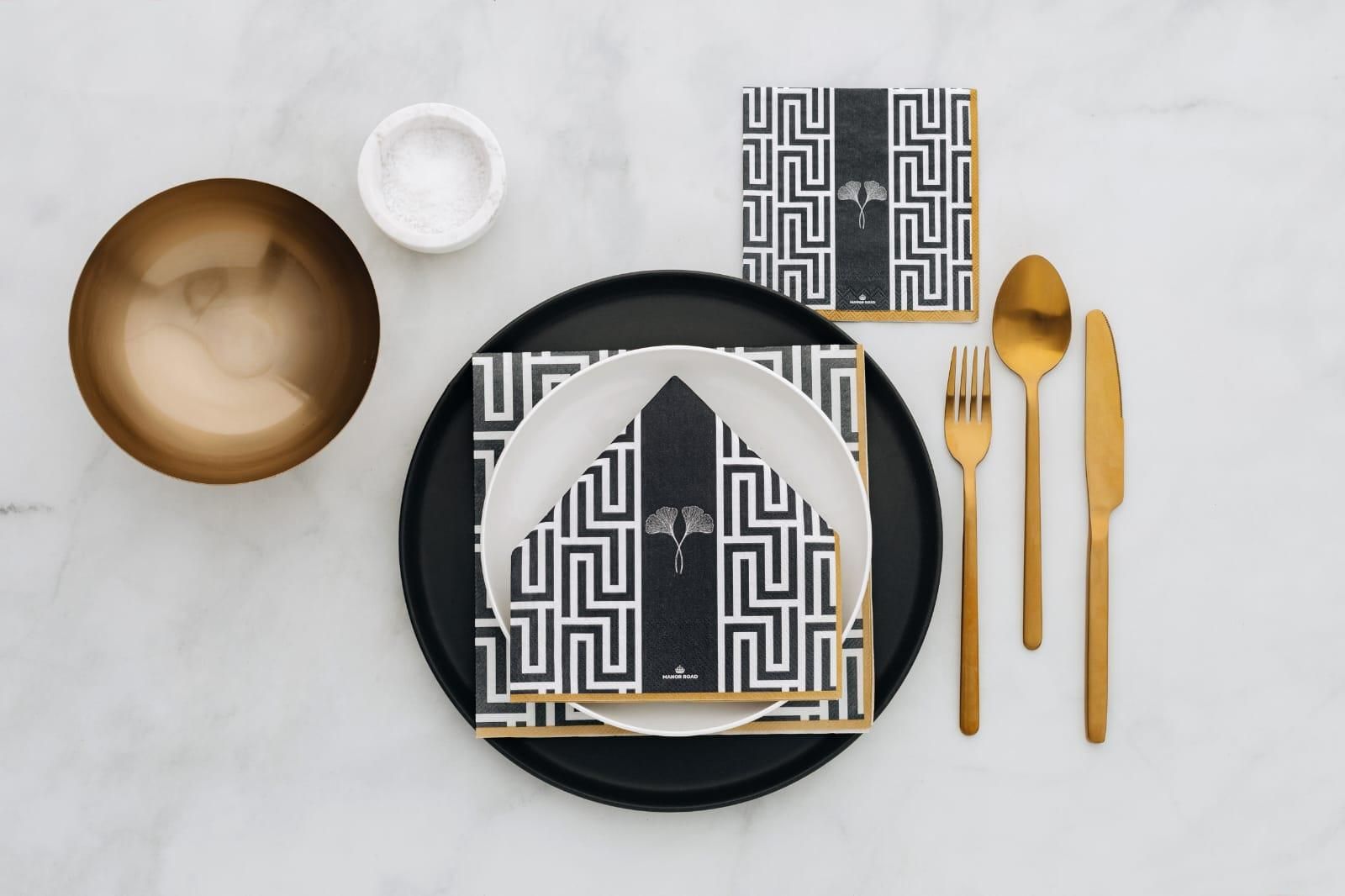 Gingko Navy Napkins – Luncheon