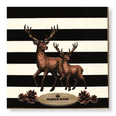Striped Deer Napkins – Cocktail