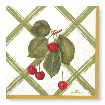 Cherry Canvas Napkins – Cocktail Cherry Canvas Napkins – Cocktail
