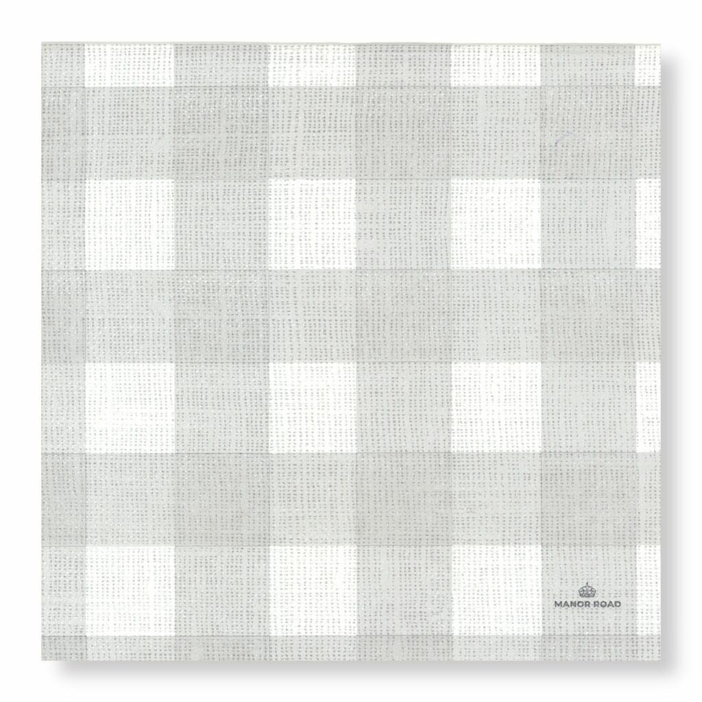 Linen (Gingham Soft Grey) Napkins – Dinner