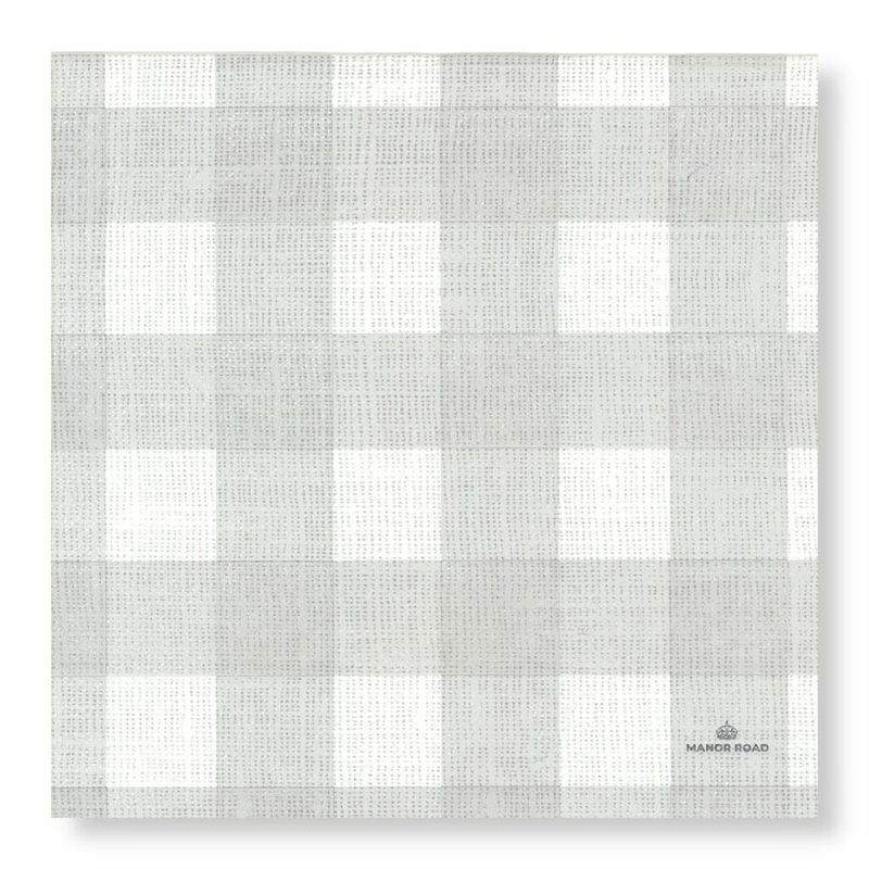 Linen (Gingham Soft Grey) Napkins – Dinner