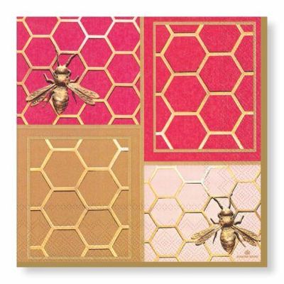 Colourblock Bees Napkins – Cocktail
