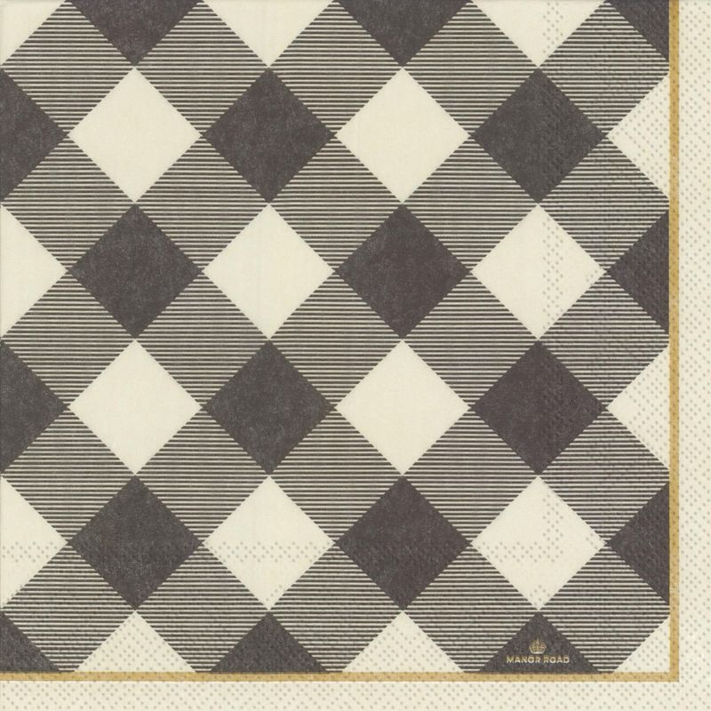 Gingham (Grey) Napkins – Cocktail