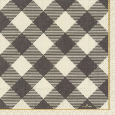 Gingham (Grey) Napkins – Cocktail Gingham (Grey) Napkins – Cocktail