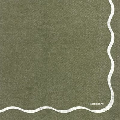 Linen (Olive & White Scallop) Napkins – Cocktail