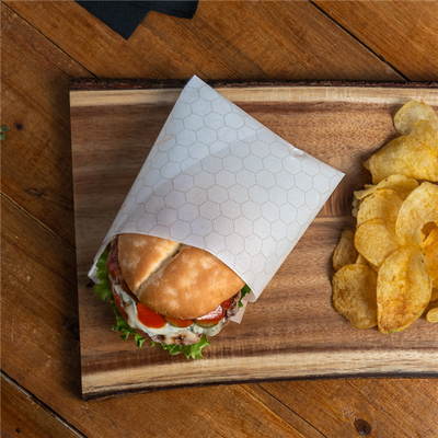 White Hex Print Double Sided Wax Papers