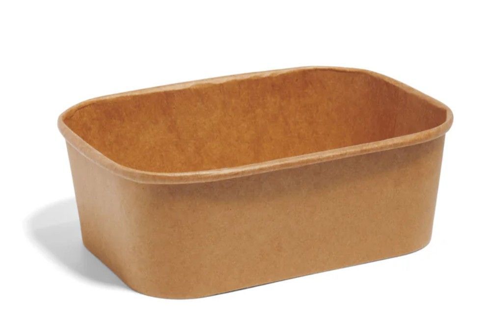Plush Place 750ml Rectangular Kraft Food Bowls - pk 10