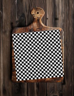 Black & White Checkerboard -Square Gourmet Greaseproof Papers