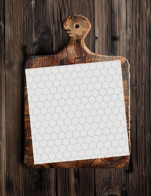 White Hex Print Double Sided Square Wax Papers