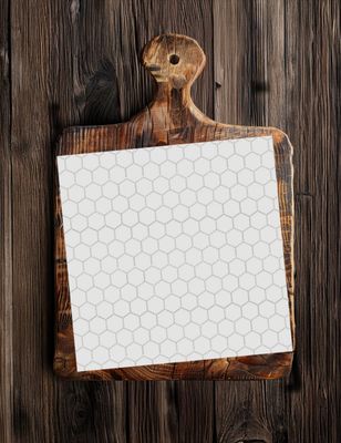 White Hex Print Double Sided Square Wax Papers