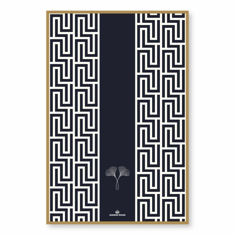 Gingko Navy Microfibre Tea Towel