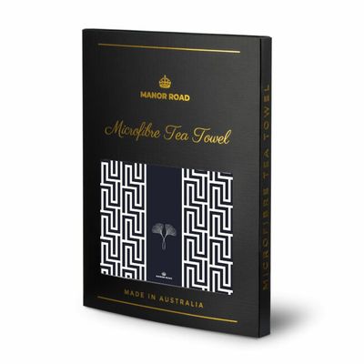 Gingko Navy Microfibre Tea Towel