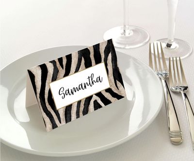 Manor Road Place Card Settings - Zebra