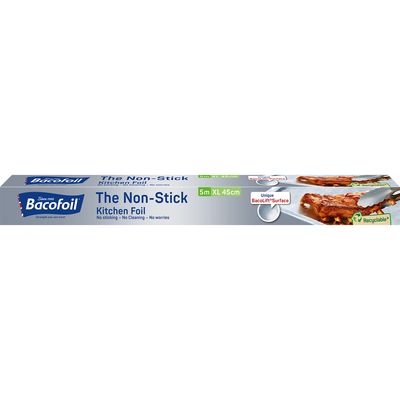 Bacofoil Aluminium Non stick Extra Wide Kitchen Foil 450mm x 5m
