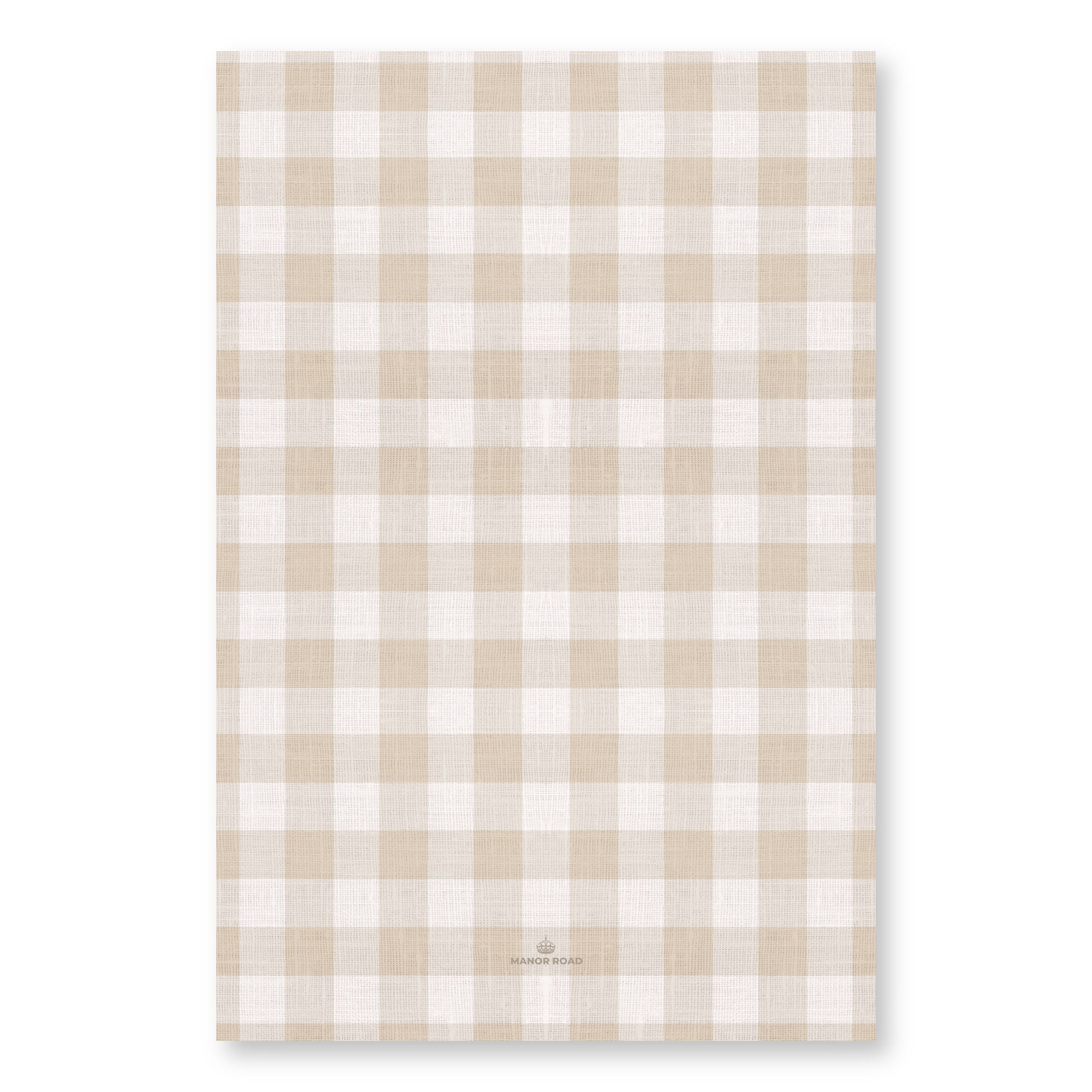 Linen (Gingham Natural) - Microfibre Tea Towel