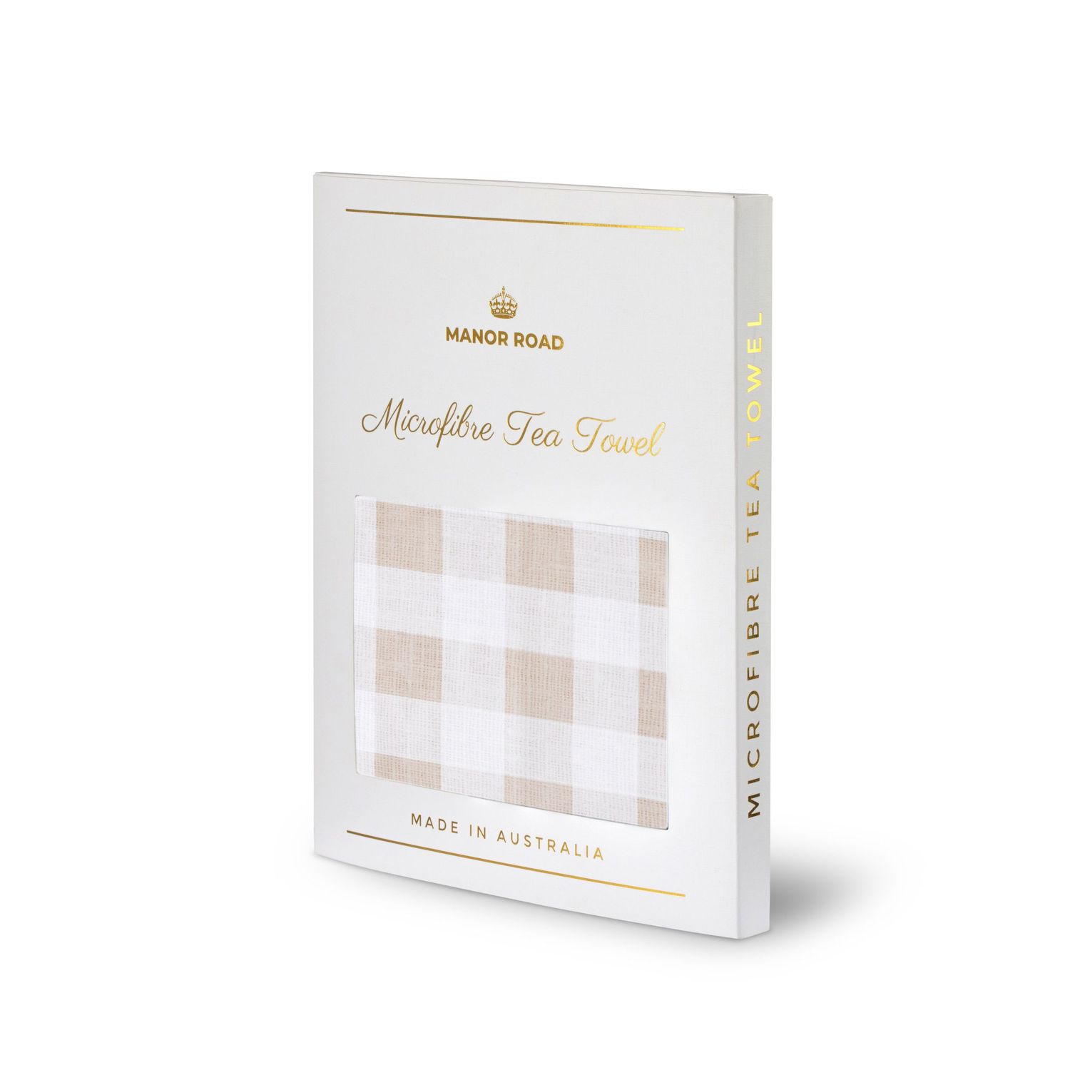 Linen (Gingham Natural) - Microfibre Tea Towel