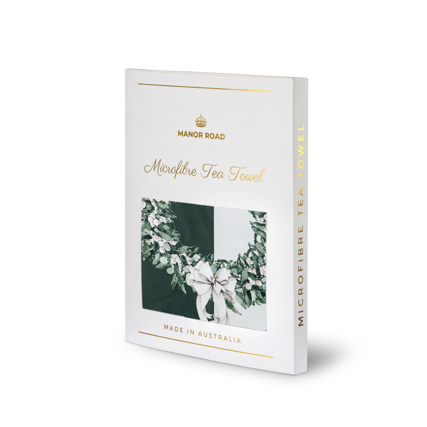 White Berry Wreath Microfibre Tea Towel