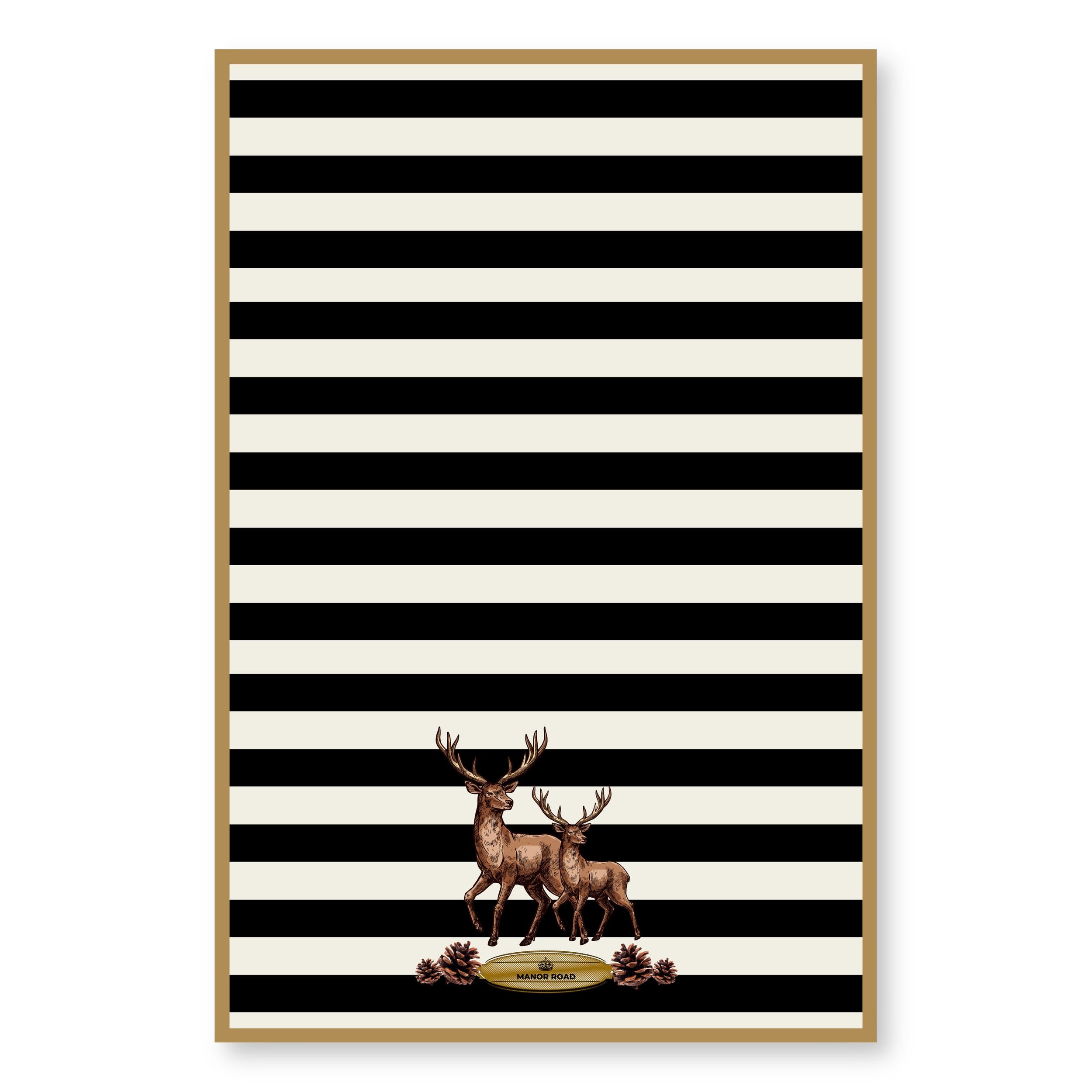 Striped Deer- Microfibre Tea Towel