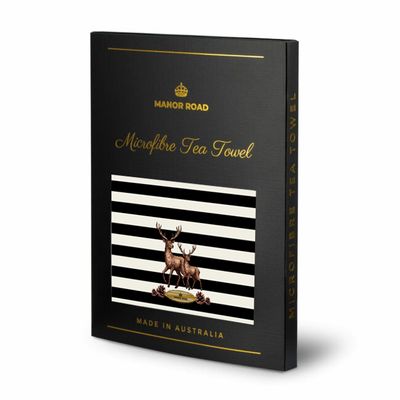 Striped Deer- Microfibre Tea Towel
