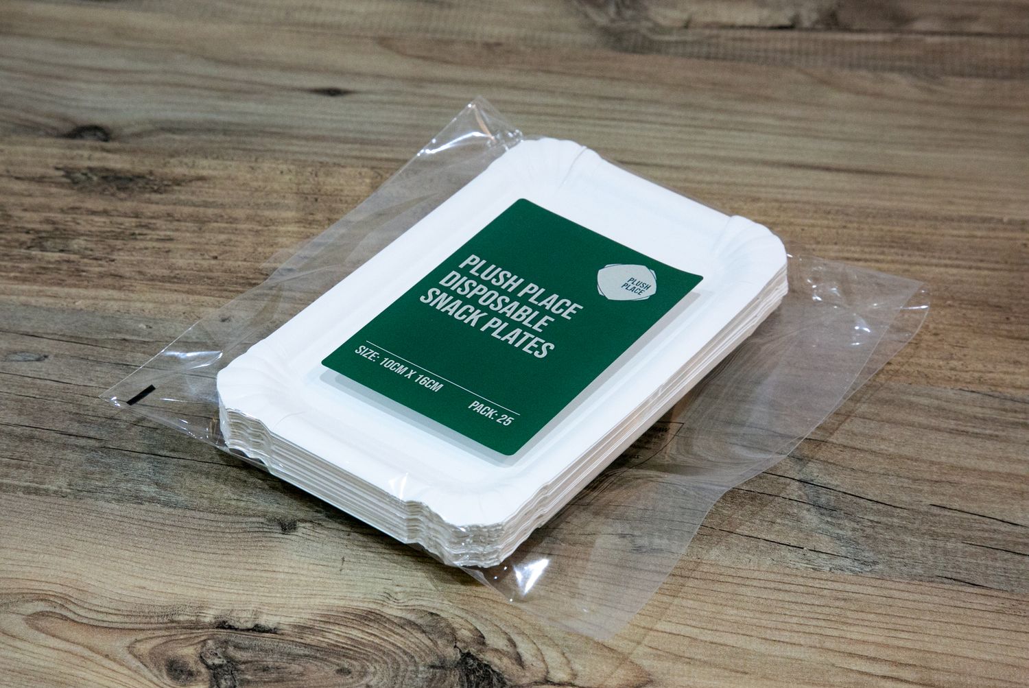 Plush Place Disposable Snack Plates  10x16cm Rectangular 25pk