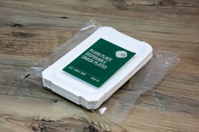Plush Place Disposable Snack Plates  10x16cm Rectangular 25pk