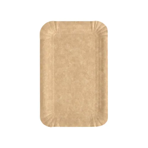 Plush Place Disposable Snack Plates (Kraft)  10x16cm Rectangular 25pk