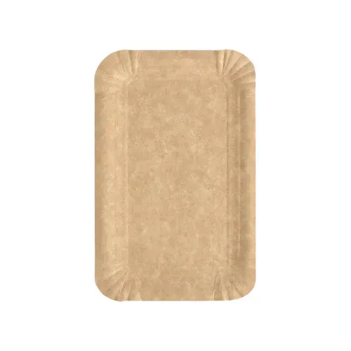 Plush Place Disposable Snack Plates (Kraft)  10x16cm Rectangular 25pk