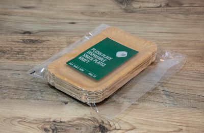 Plush Place Disposable Snack Plates (Kraft)  10x16cm Rectangular 25pk