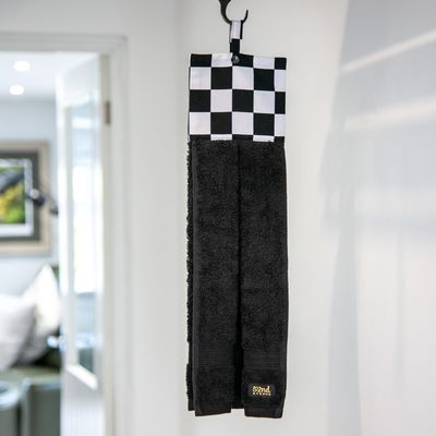52nd Avenue Hanging Hand Towel (Black & White Checkerboard)
