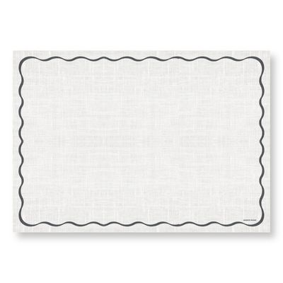Manor Road White & Black Scallop -A3 Greaseproof Papers
