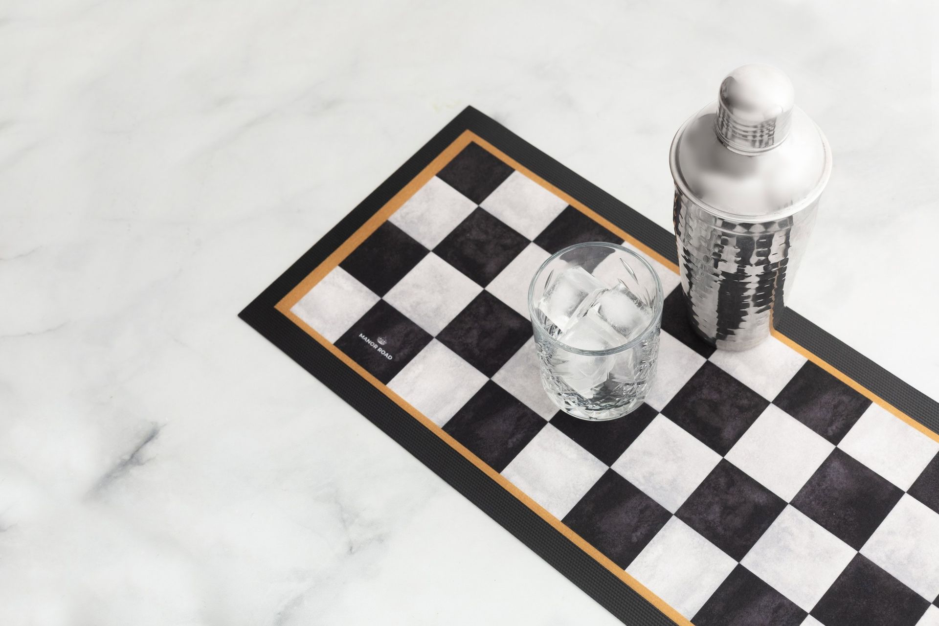 Marble Check - Bar Mat Large