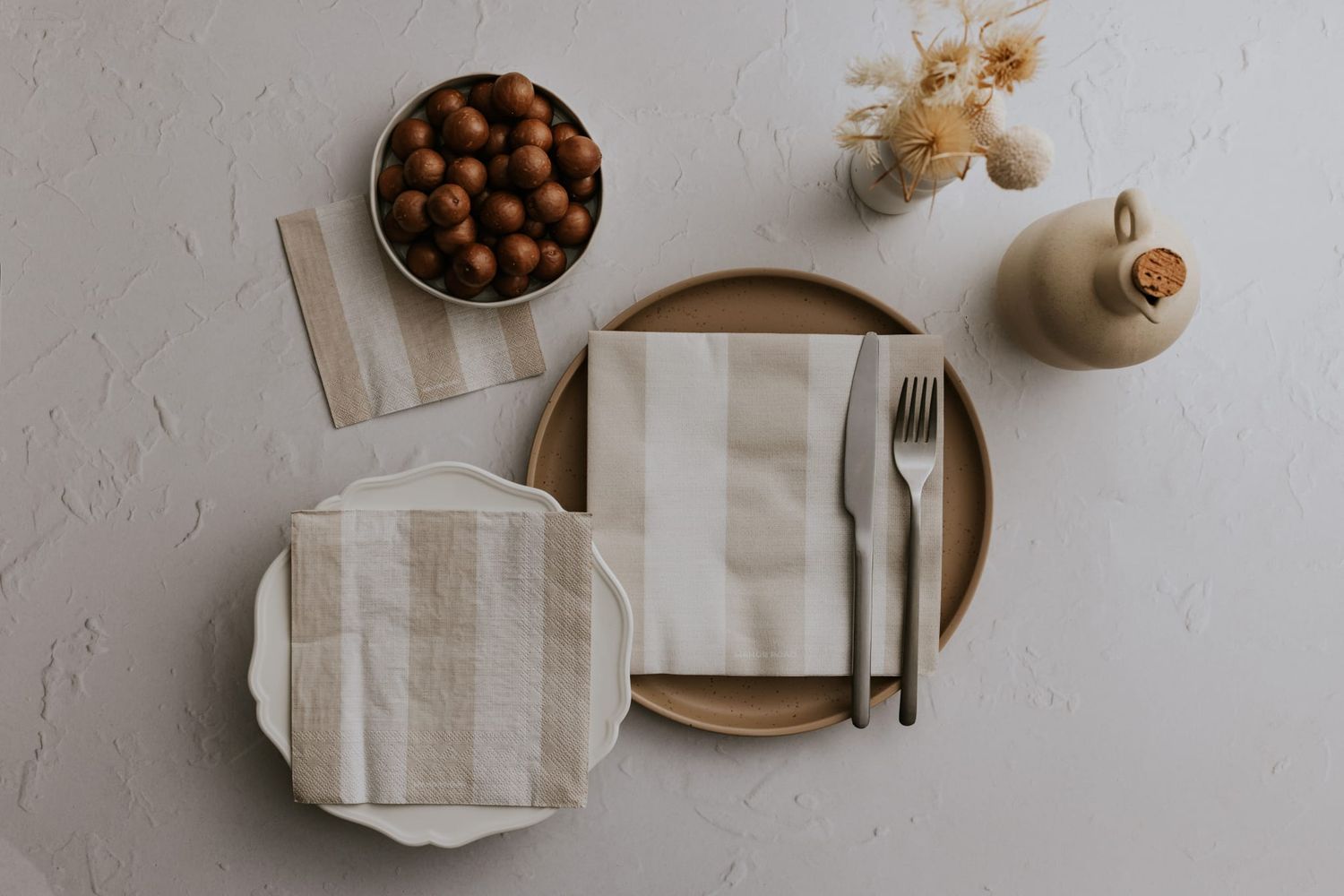 Natural Stripe Napkins – Dinner