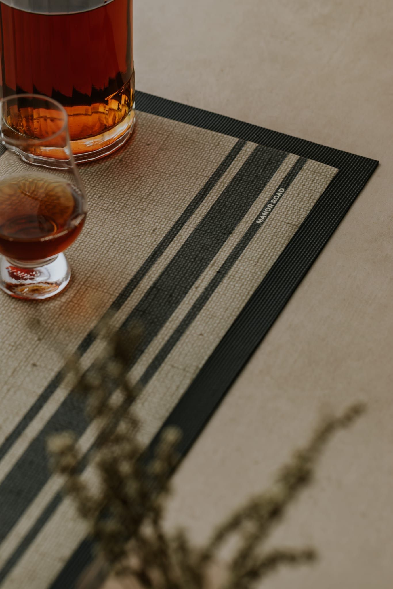 Coffee Stripe- Bar Mat Large