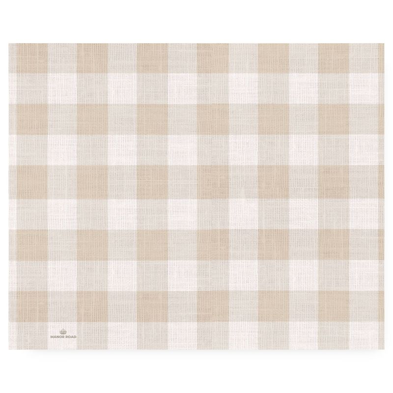 Linen Gingham (Natural) Tear-Off Placemat Pad