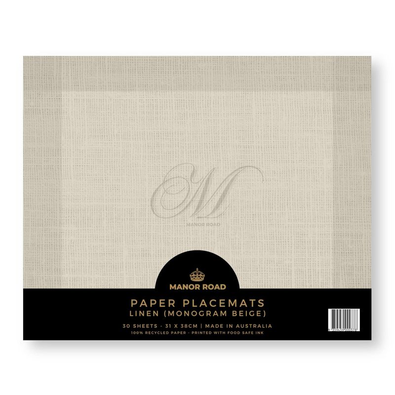 Linen (Monogram Beige) Tear-Off Placemat Pad
