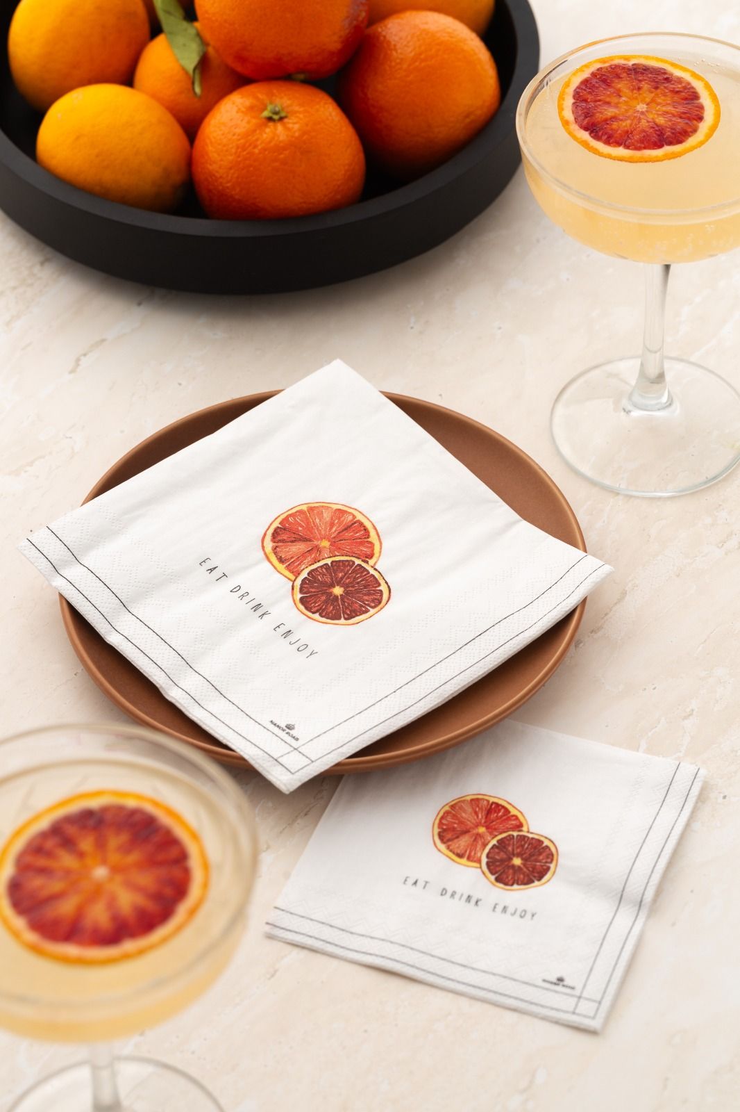 Blood Orange Napkins – Cocktail