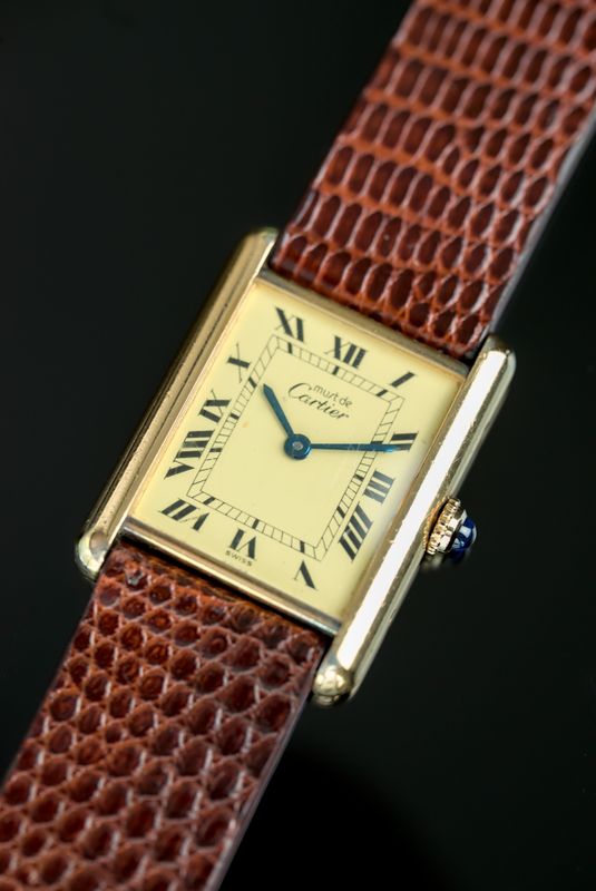 Cartier Tank Medium Fullset Ref. 590005 Herrenuhr 18k vergoldet