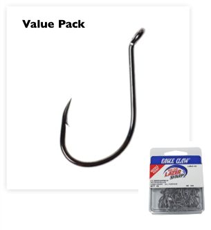 Eagle Claw Lazer Sharp Octopus black L2BUH U Value pack