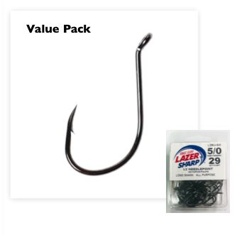 Eagle Claw Lazer Sharp Octopus black L2BUH U Value pack