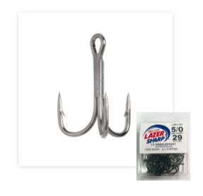 Eagle Claw Lazer Sharp 4X Straight Point Treble Hook L777