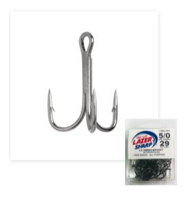 Eagle Claw Lazer Sharp 2X Curve Point, Regular Shank, Treble Hook  L375