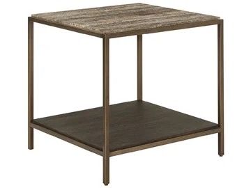 Gray Travertine End Table A689633