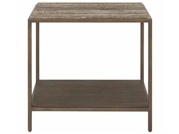 Gray Travertine End Table