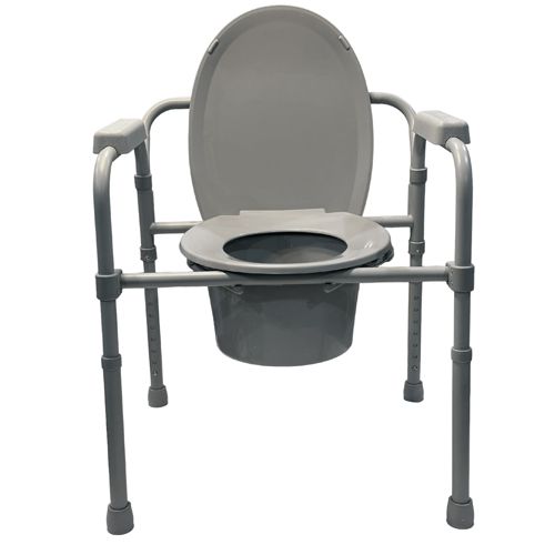 Convenient Commode Folding Steel Commode - Elongated
