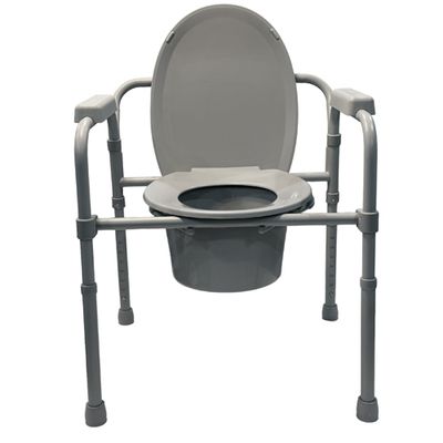 Convenient Commode Folding Steel Commode - Elongated