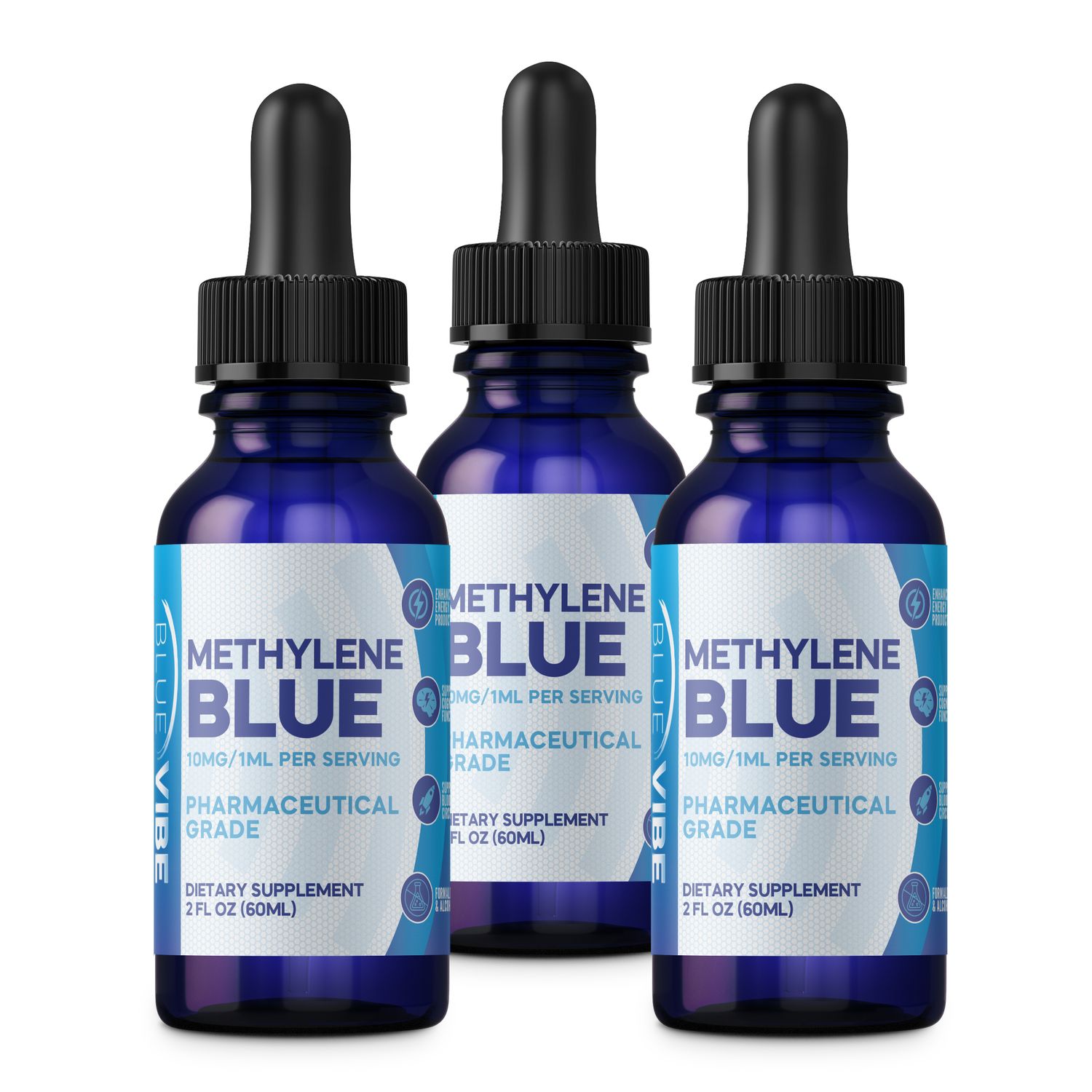 Methylene Blue: Three (3) Bottles - each bottle is 2 fl. oz.