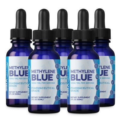 Methylene Blue: Five (5) Bottles - each bottle is 2 fl. oz.