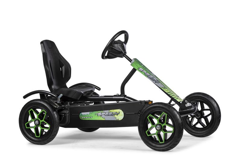 Dino-Cars GoKart Speedy 2.0 BF1 (Schwarz/Grün) GoKart Dino Cars Speedy in schwarz grünen Aufklebern und grünen Felgen