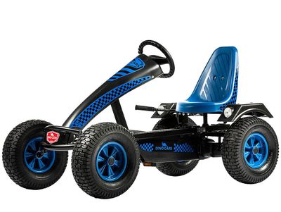 Blue-black go-kart model Camaro with large off-road tires and sporty design